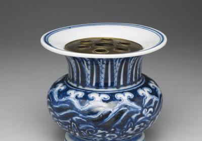 图片[2]-Zhadou vessel with ripple decor (incl. metal inner liner)Porcelain, underglaze blueMing dynasty, Xuande reign (1425-1435)-China Archive